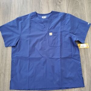 Carhartt Men’s Force V-Neck Utility Scrub Top Mens 2XL Navy Blue NEW WITH TAGS